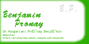 benjamin pronay business card